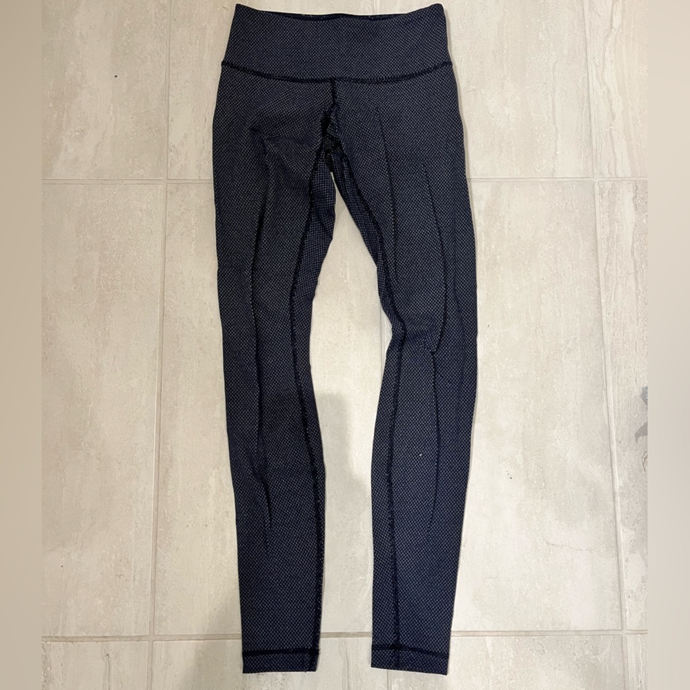 Lululemon Wunder Under Navy Patterned Leggings